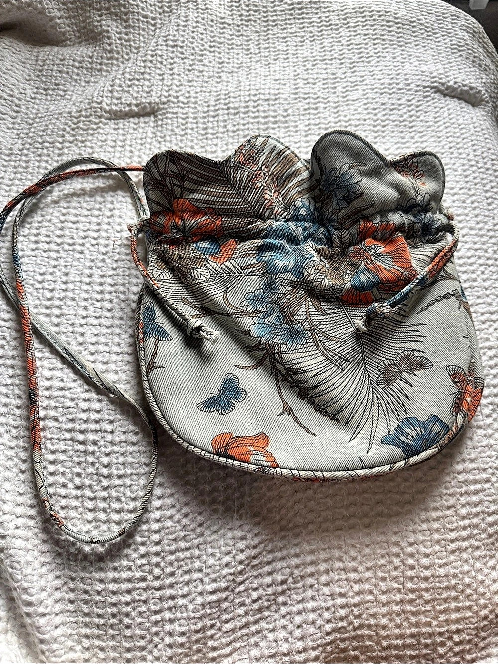 Moro Bradley Floral Crossbody Bag in Blue & Orange